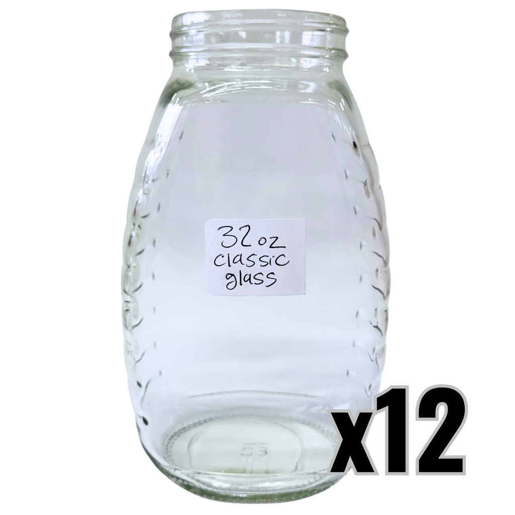 32 oz Glass Classic Honey Jars-Foxhound Bee Company