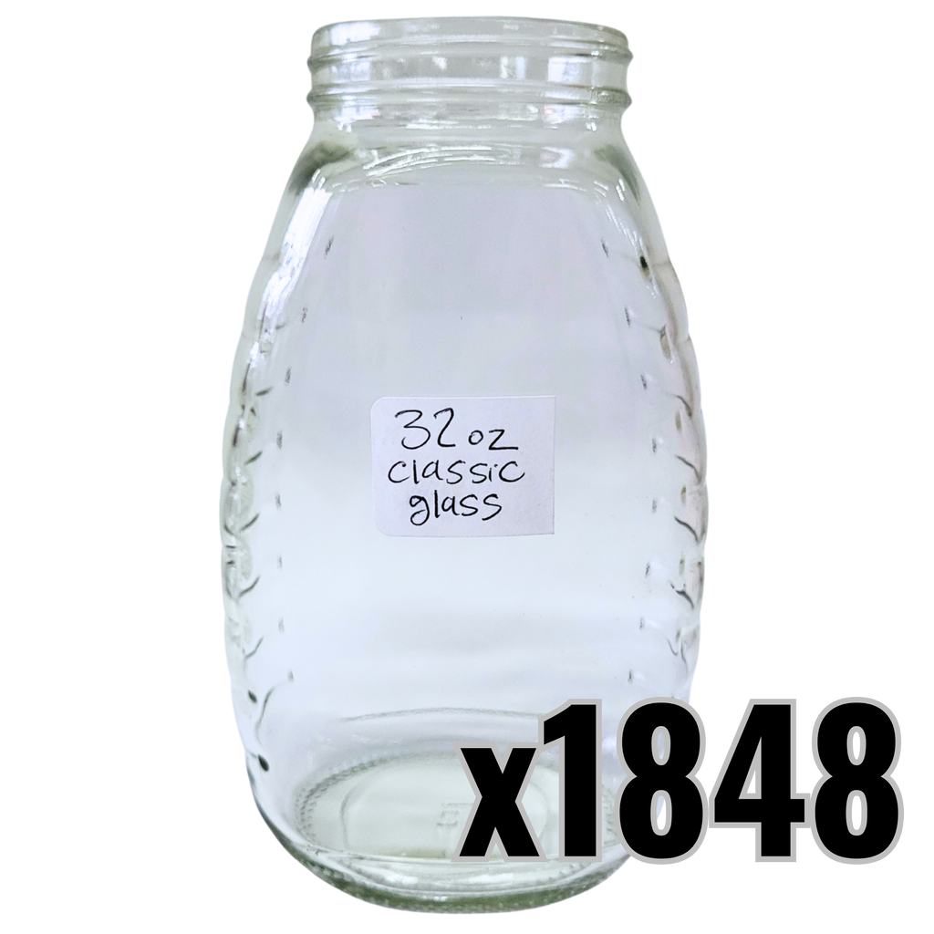 32 oz Glass Classic Honey Jars-Foxhound Bee Company