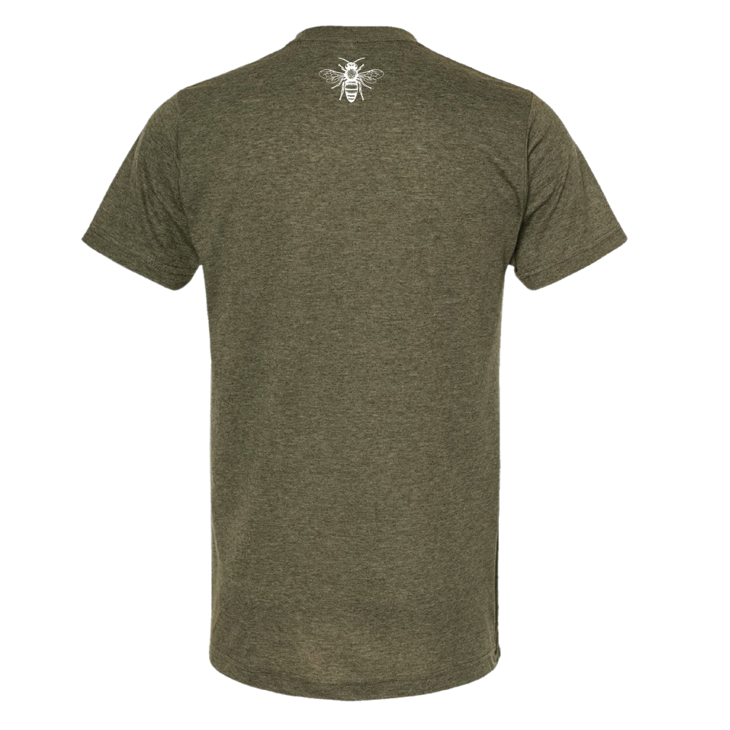 Heather Military Green Round Short Sleeve Shirt-Foxhound Bee Company